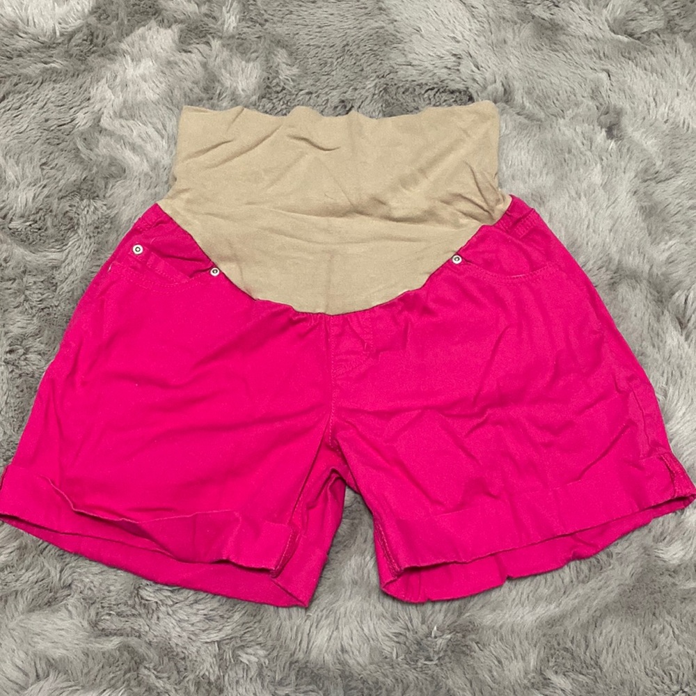 maternity hot pink shorts